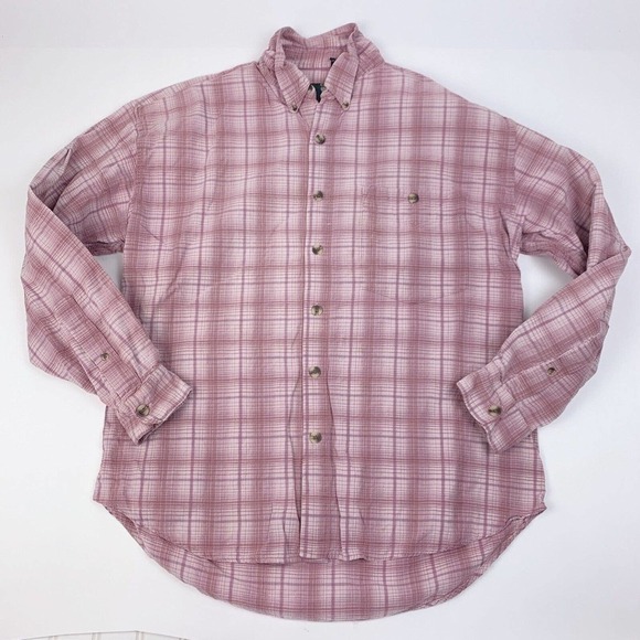 Vintage 90s In Private Purple Plaid Button Up Long Sleeve Shirt Mens Large - Picture 1 of 8